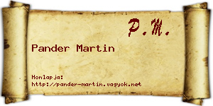 Pander Martin névjegykártya