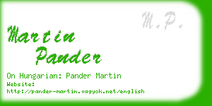 martin pander business card